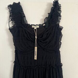 NWT Max Studio Mesh Sleeveless Maxi Dress Black Size Small